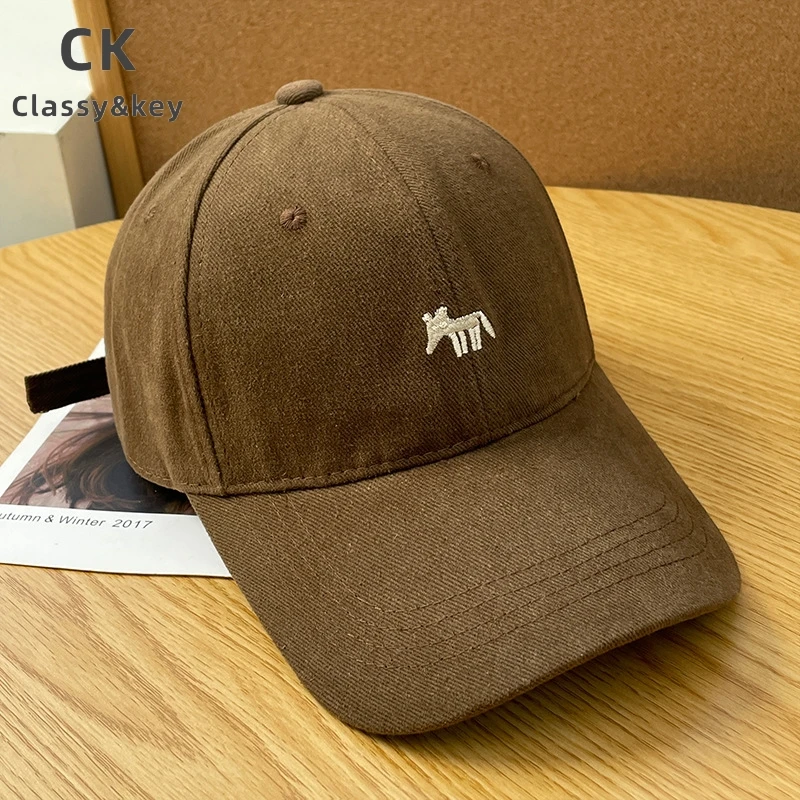 Classy key新加坡设计师联名款冬天可爱刺绣小狐狸棒球帽女显脸小