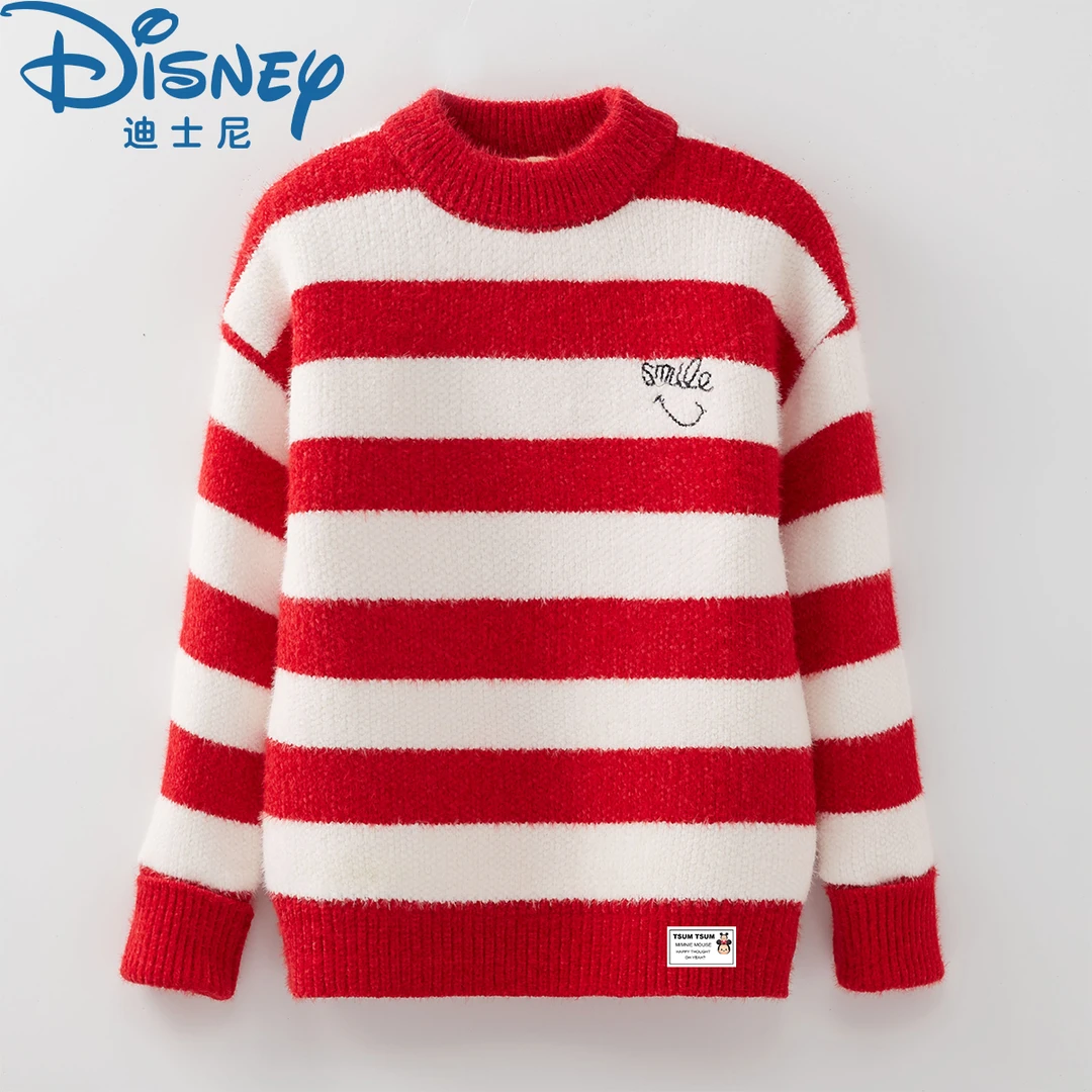 女童毛衣冬季新款中大童加绒加厚高领圆领套头保暖女孩