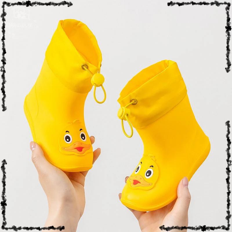 新款萌趣儿童小黄鸭雨鞋男女通用适合幼儿园宝宝四季穿着具备防滑