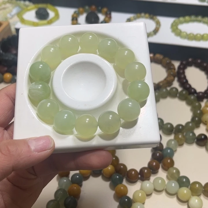 蛇纹石玉未镶嵌手链卡16