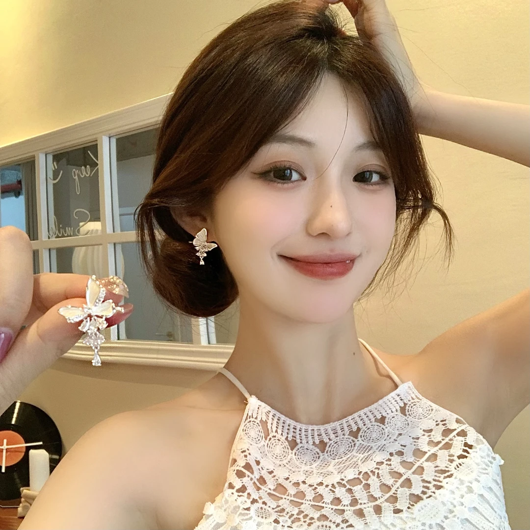 FULL GIRLISH耳环01543轻奢蝴蝶超仙耳钉耳饰