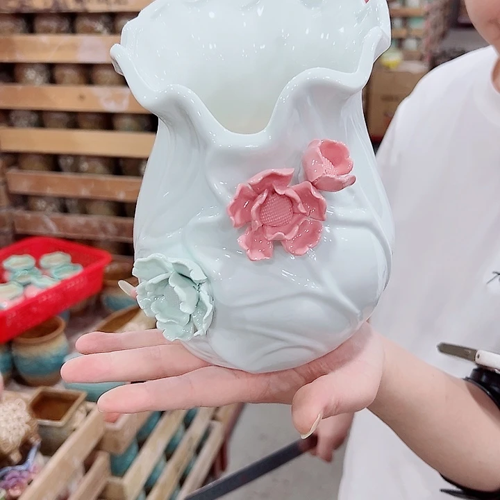 有孔.凑满10元发货多肉陶瓷花盆！
