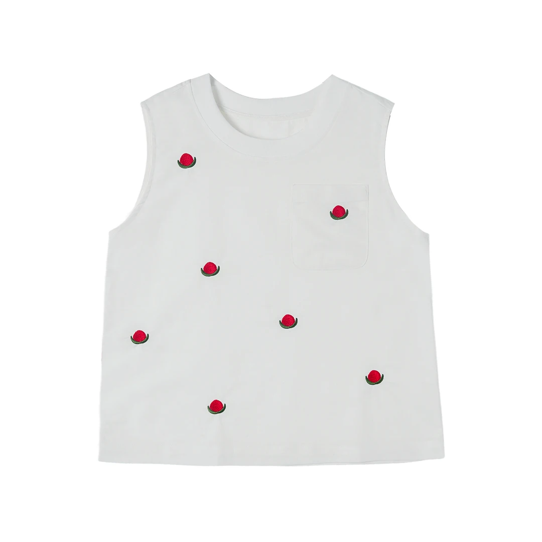 2025春夏新款设计感百搭刺绣背心圆领无袖显瘦背心LK2503486