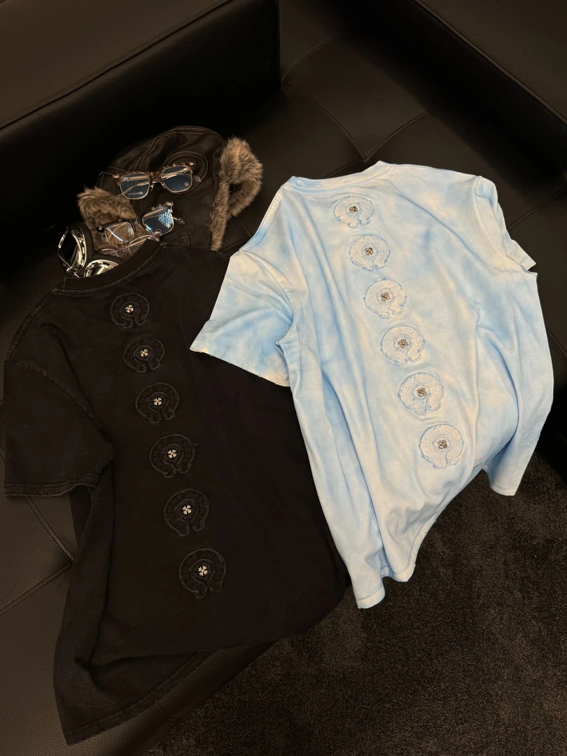 Rebornmoi【vivi老板娘】重工短袖刺绣休闲百搭T（男女同款）DX323