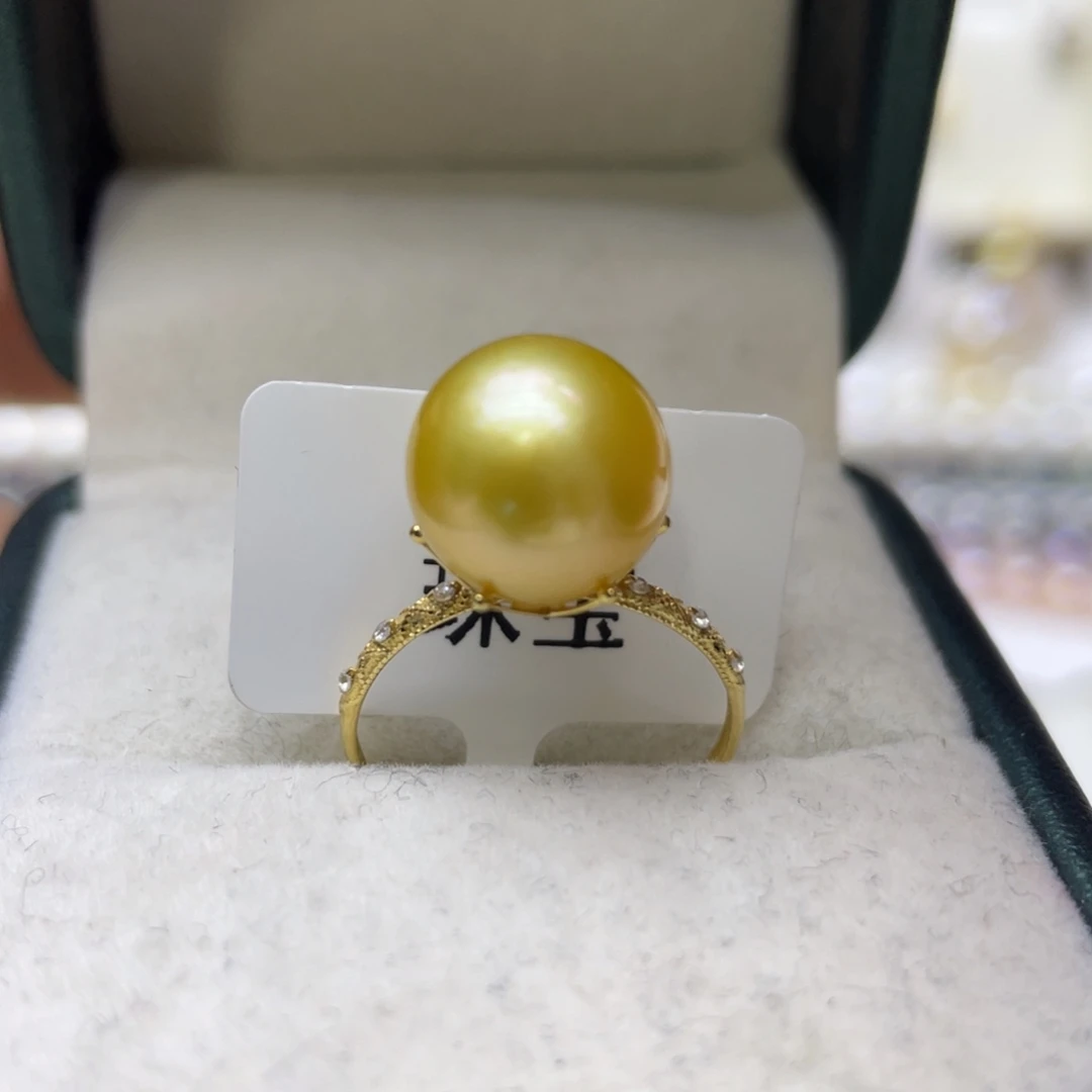 18K金镶嵌海水珍珠戒圈