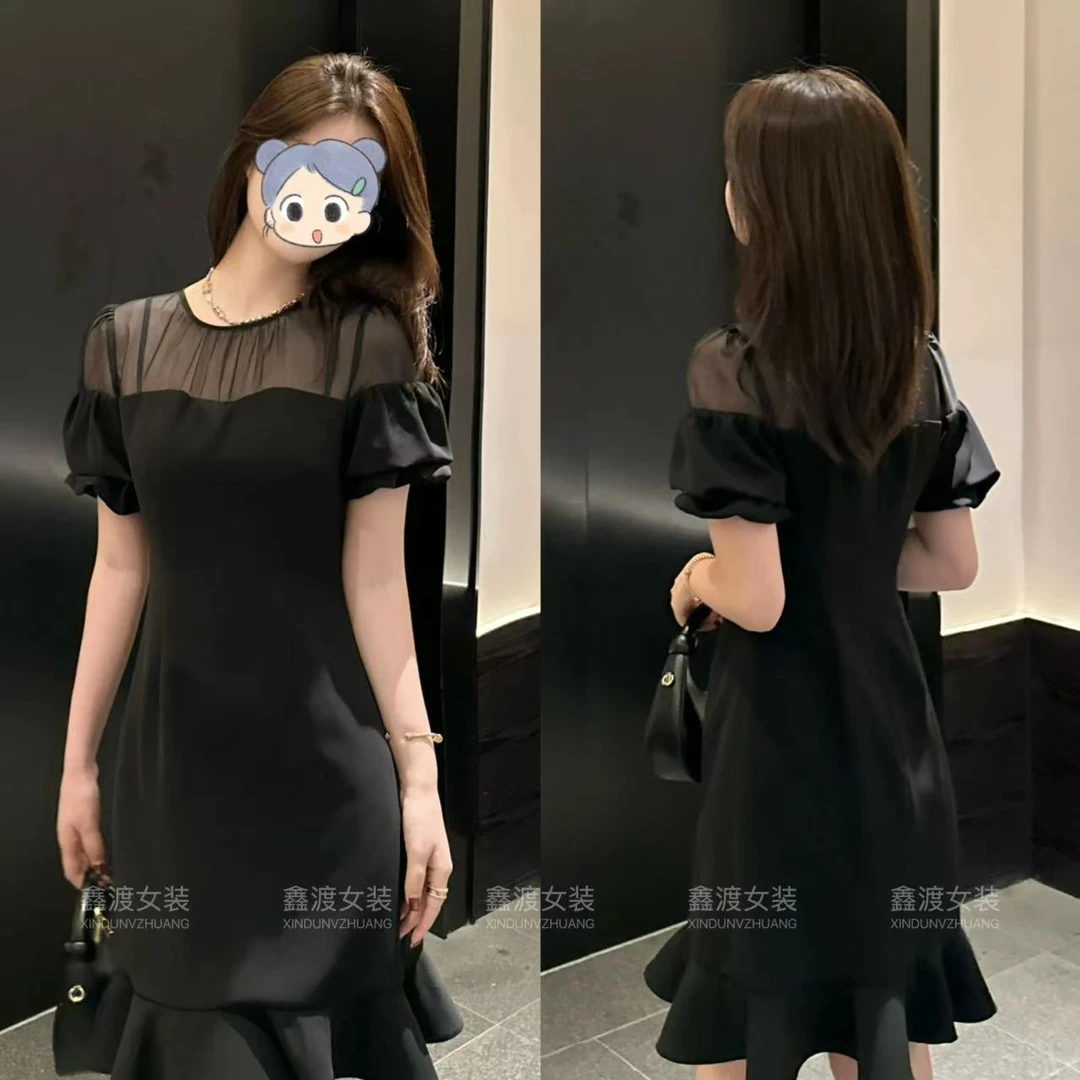 2025夏季新款时尚显瘦气质女士网红洋气连衣裙百搭款D5662