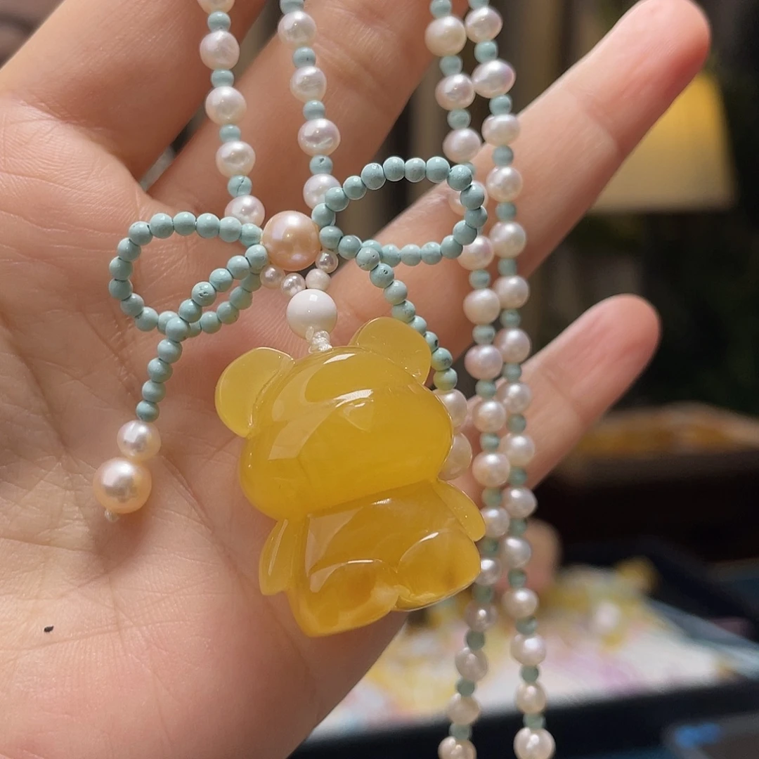 蜜蜡未镶嵌裸石吊