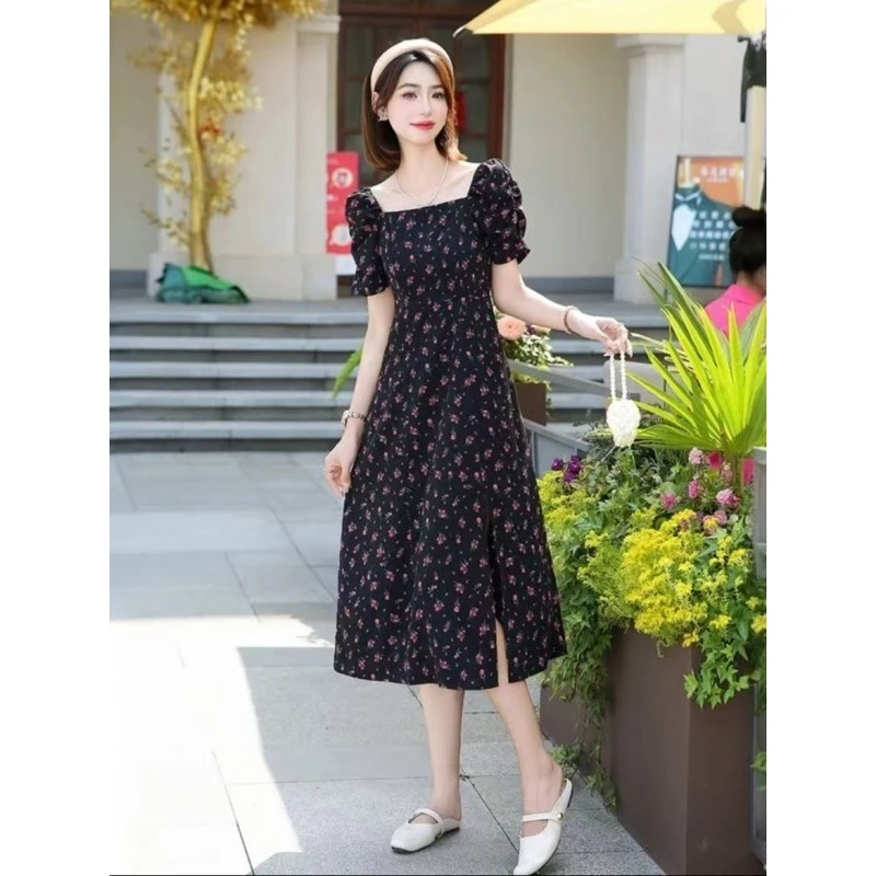 【文姐推荐161-170】碎花风连衣裙通勤显瘦女秋季款气质收腰中长裙