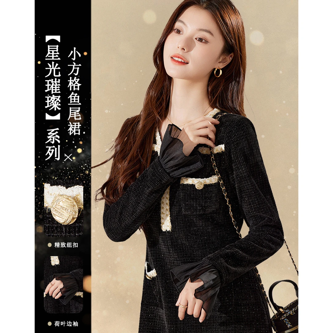 【诗语专属】EVA OUXIU/伊华欧秀连衣裙ZS-E-53-26227-YL