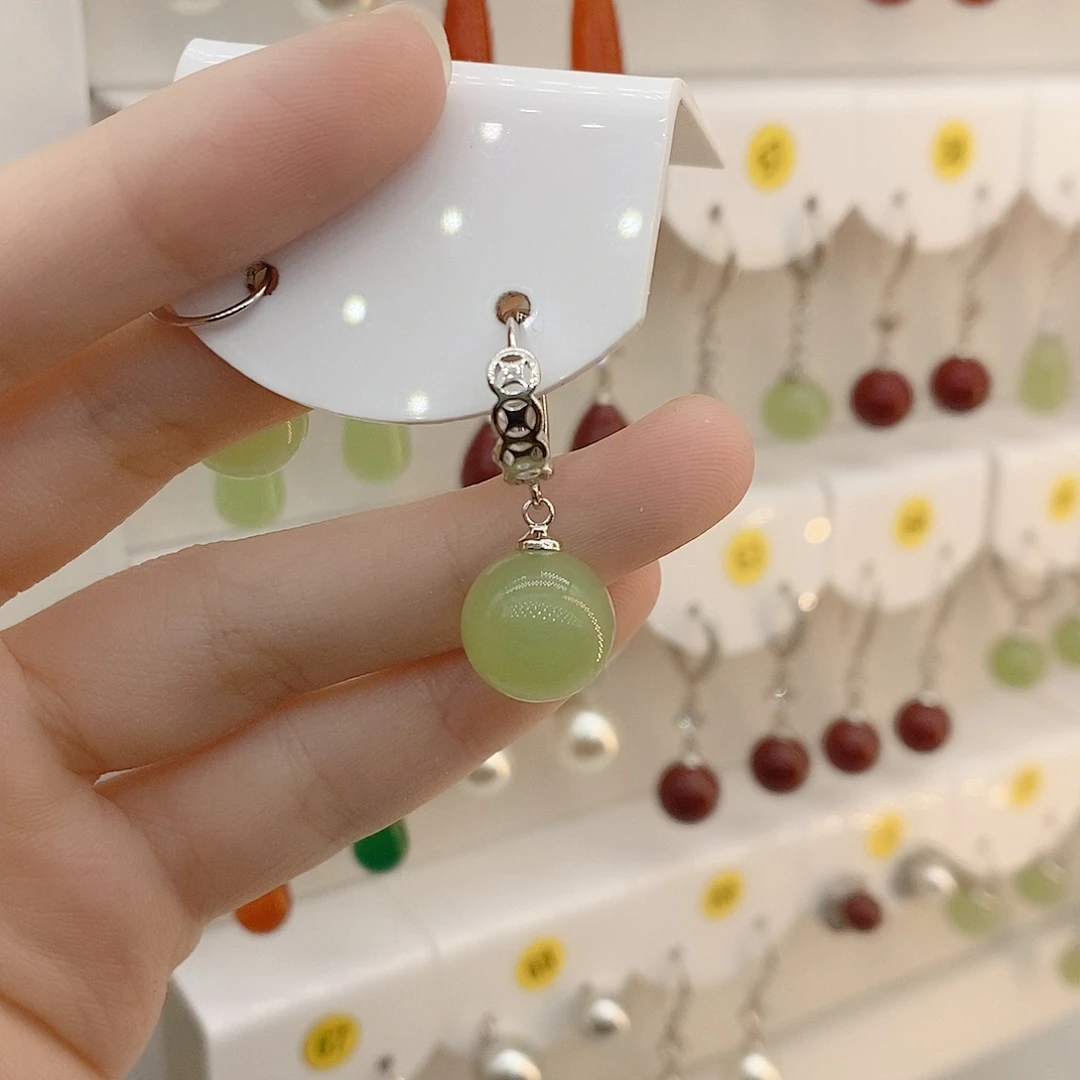 925银浅绿色简约百搭短款