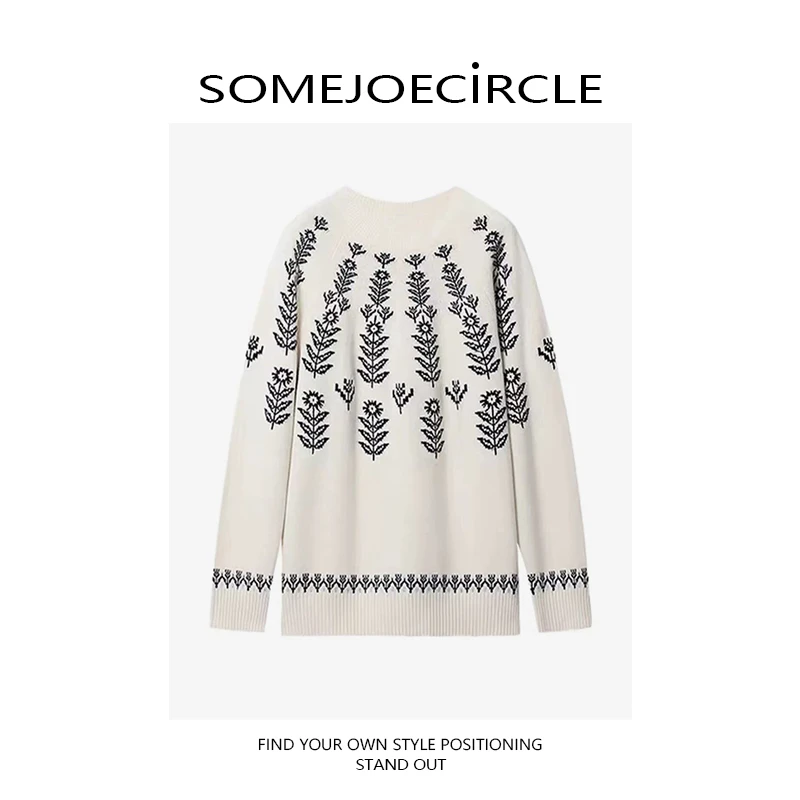 SOMEJOECIRCLE【刘雯陈都灵同款】费尔岛套衫25秋冬新品上衣K8185