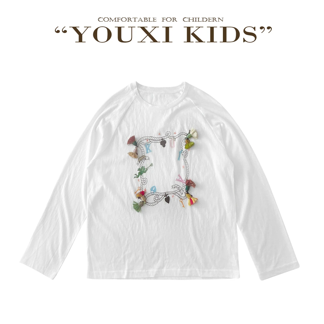 现飞飞家·趣味日记25夏季立体流苏印花宽松透气时尚感长袖 FF2797