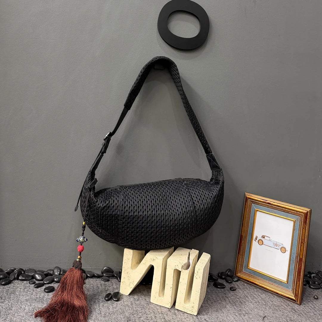 【亿火】休闲可折叠文艺风斜跨包纯色饺子包单根斜挎包拉链-9103