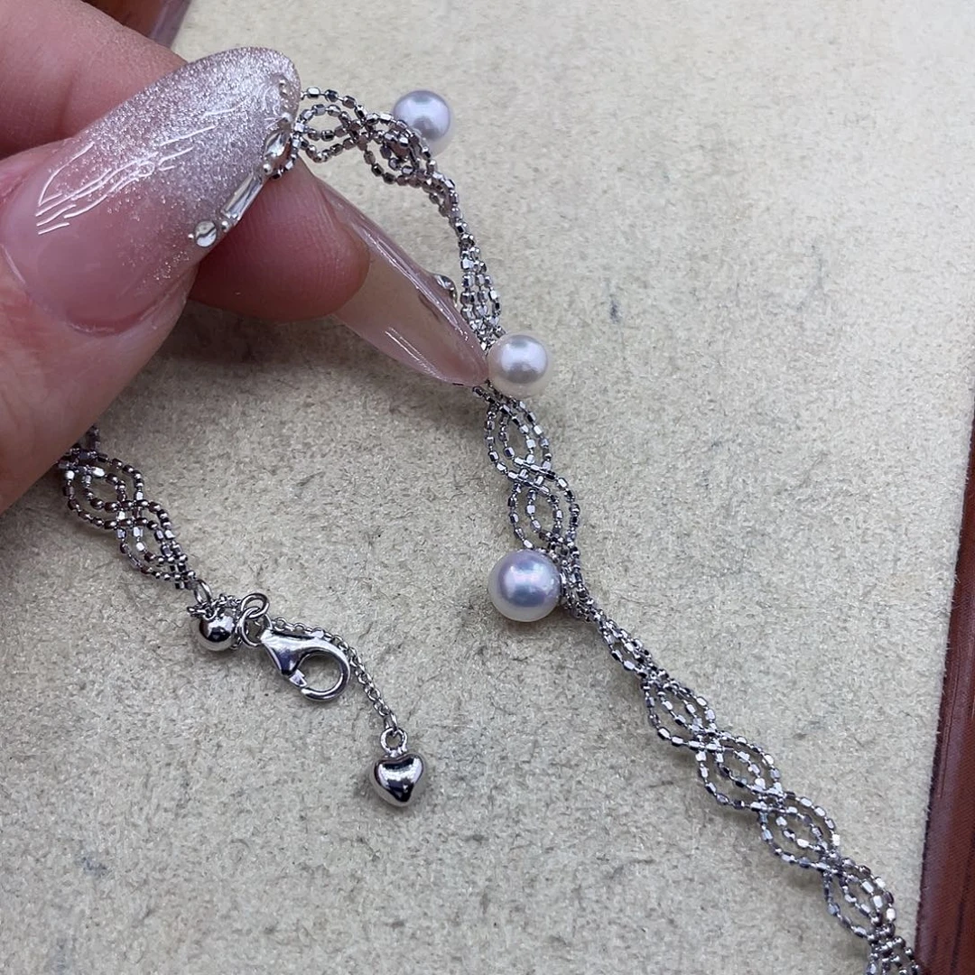 海水珍珠手绳银S925镶嵌