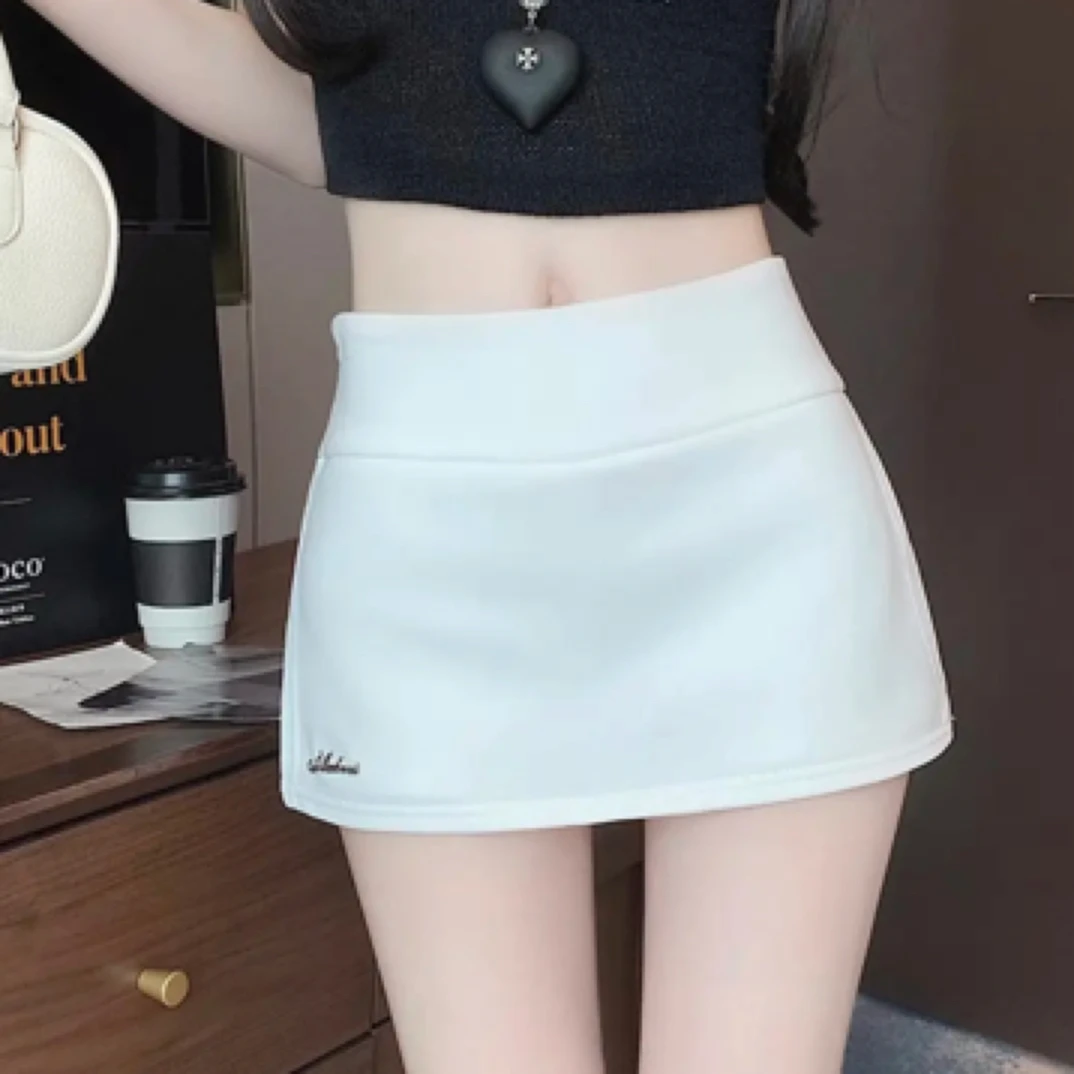 高腰开叉屁帘裙裤女夏季新款小个子灰色包臀裙防走光超短裙半身裙