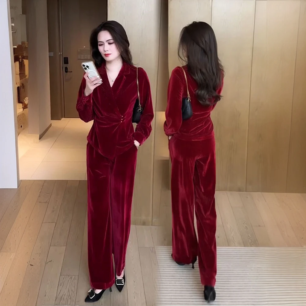 女装休闲职业早秋装套装2025年新款显瘦时尚洋气质春秋阔腿两件套