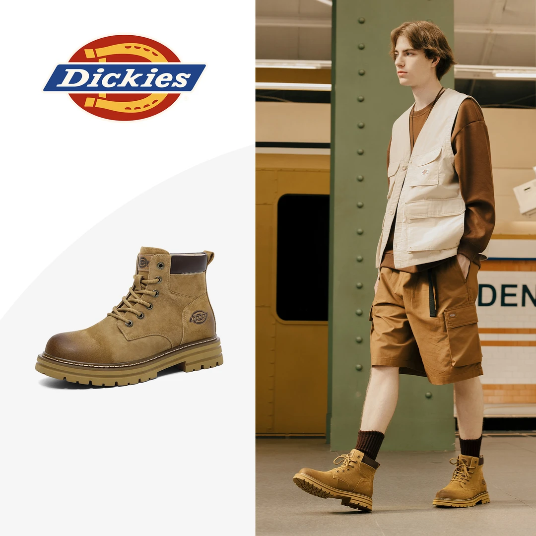 Dickies2025冬季男士时尚休闲百搭真皮潮流英伦风高帮男鞋马丁靴