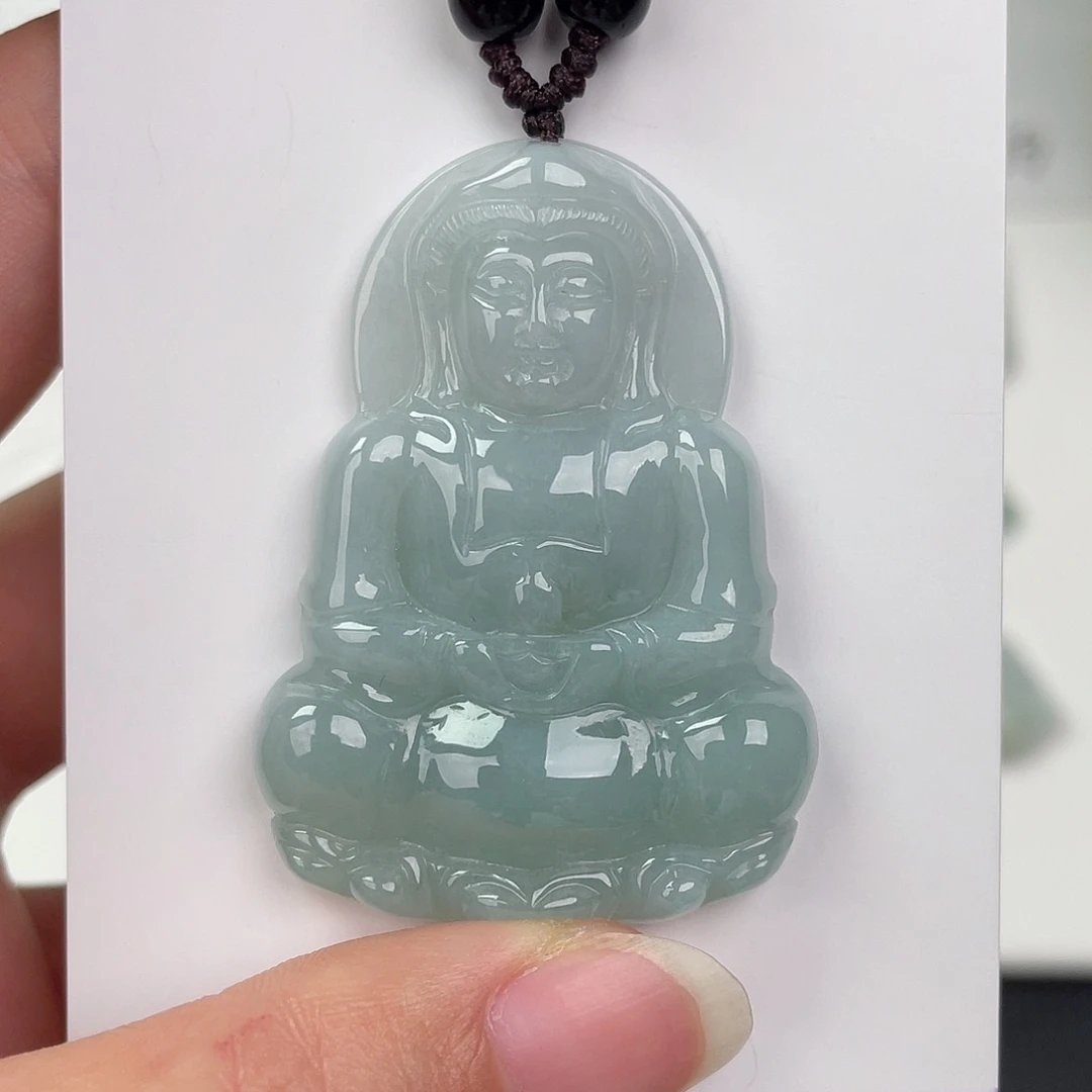 翡翠未镶嵌颈饰观音