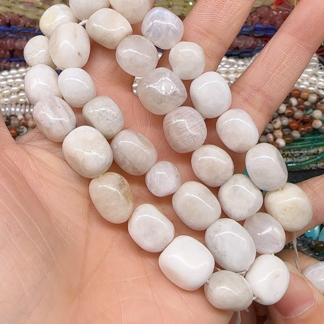 玛瑙/玉髓合金珠宝半成品白月光8-10mm一条