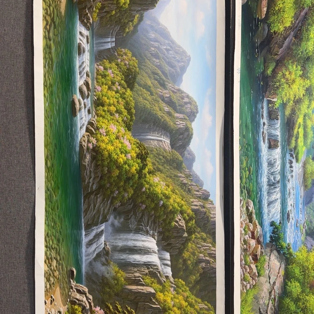 油画在家了我一个人在图书馆