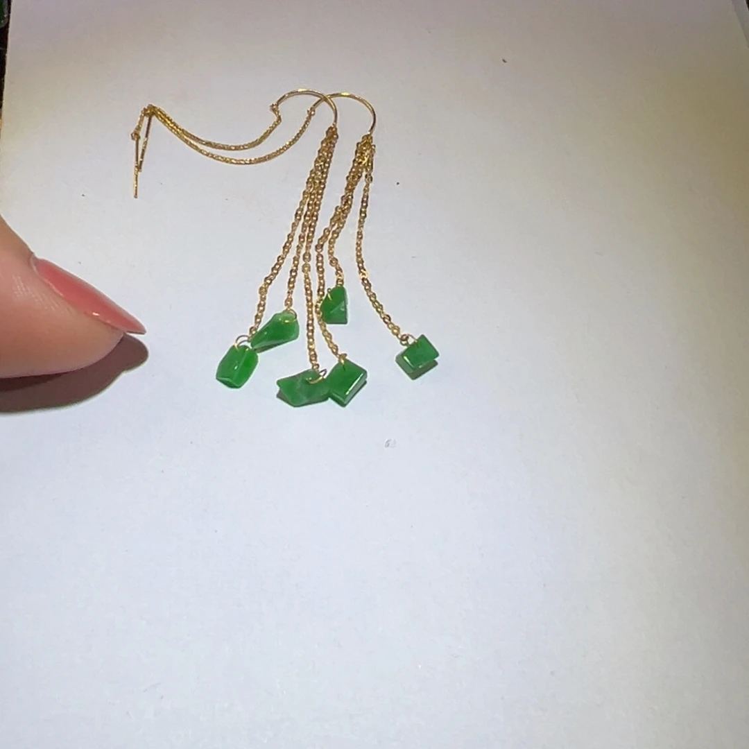 翡翠颈饰18K金镶嵌耳环