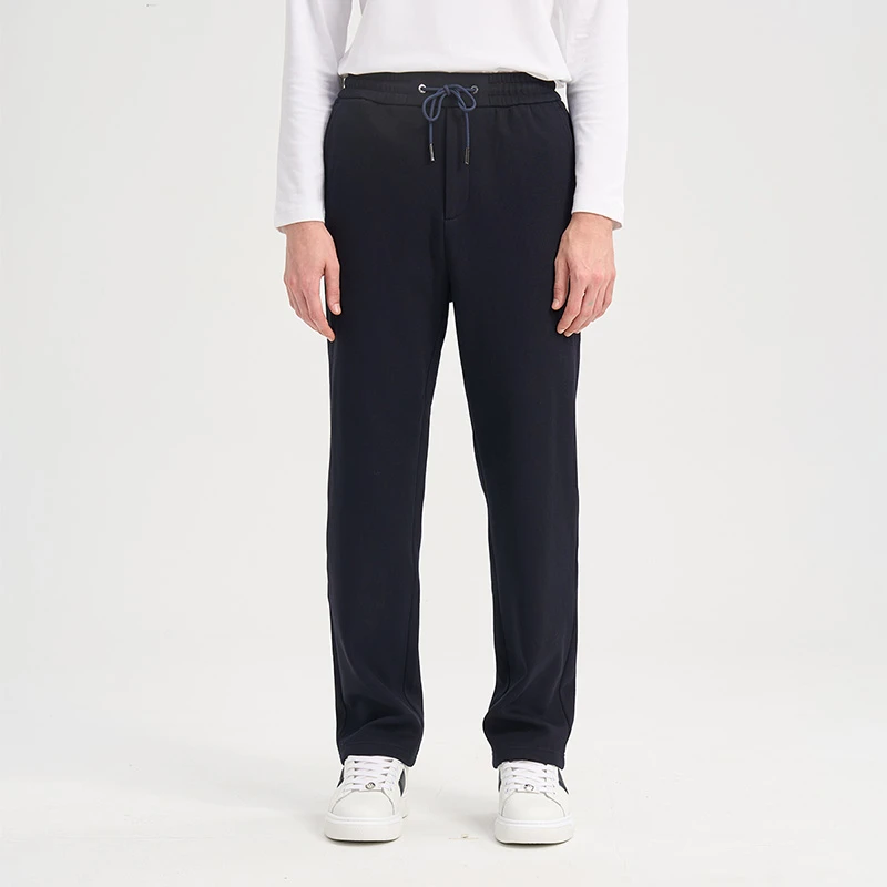 RARE威雅25秋冬藏青色经典百搭抽绳系带设计直筒休闲裤