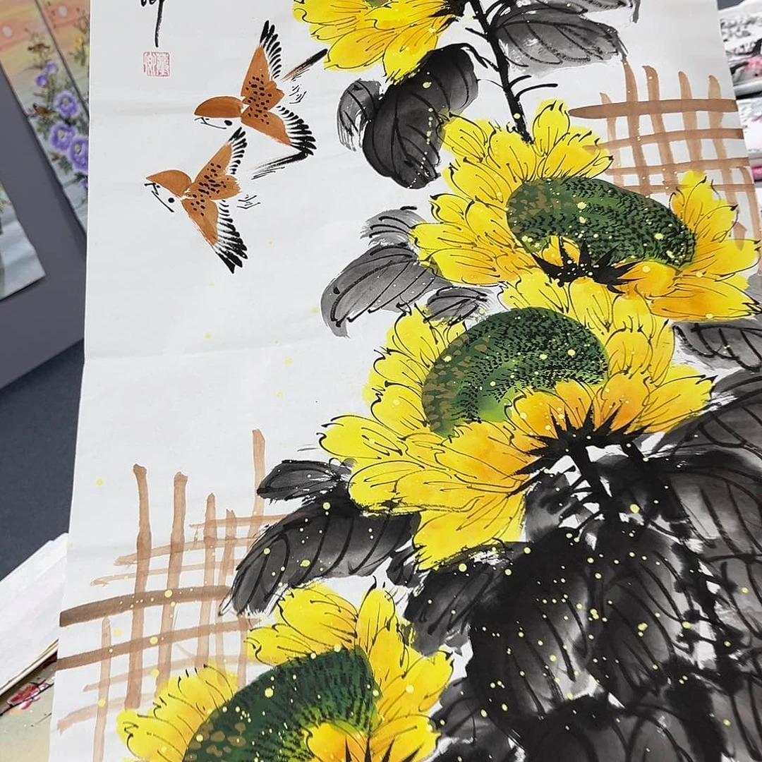 国画国画老师手绘作品