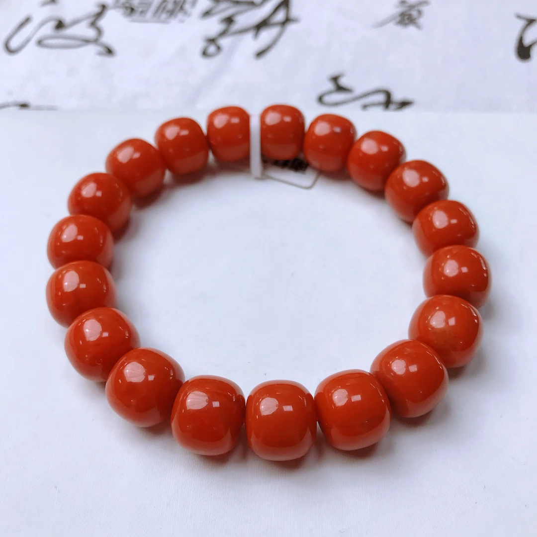 【达成珠宝】南红瓦西货头精品老型手串12mm