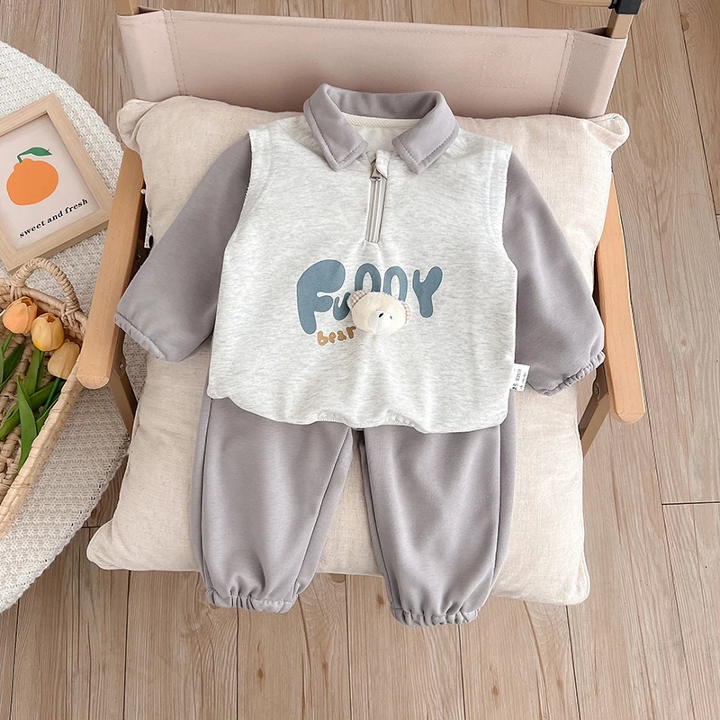 新生儿秋季新款套装男宝女宝婴儿秋款分体衣服超萌洋气外出爬服