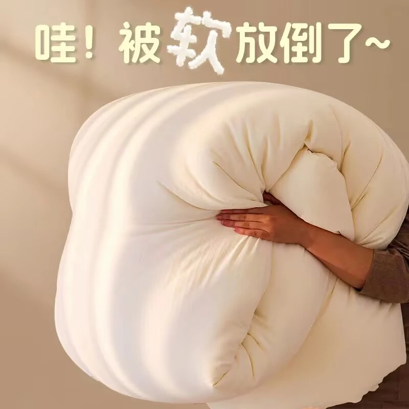 原棉白 超软糯~大豆纤维被子6斤8斤10斤冬被宿舍单人学生春秋被四季褥芯棉被冬季加厚