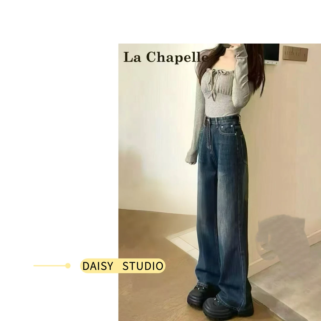 【DAISY-4031】高腰直筒显瘦弹力垂感牛仔裤