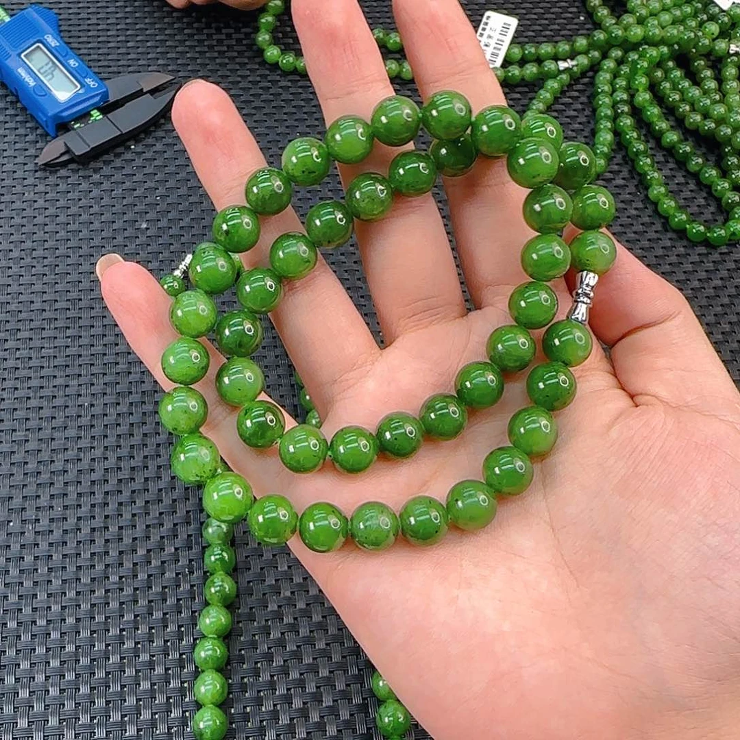 颈饰未镶嵌和田玉碧玉卡10妈妈链