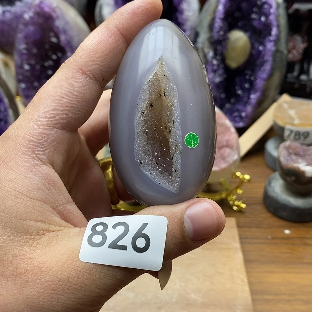 紫晶摆件未镶嵌全抛玛瑙龙蛋