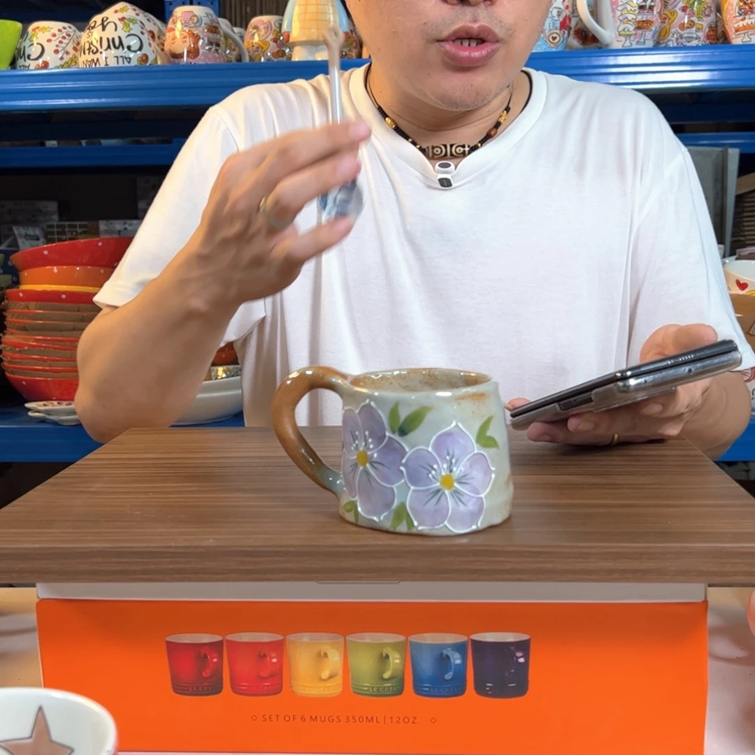 老姊妹家瓷器好漂亮粗陶手作紫色bei