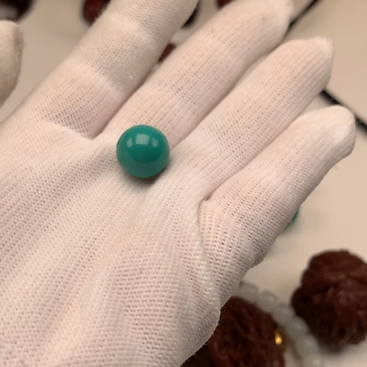绿松石未镶嵌圆珠精品绿松石圆珠