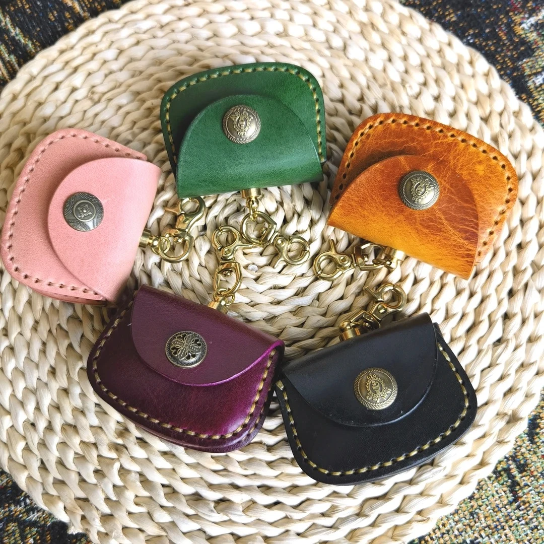 【金古道】头层油蜡牛皮耳机挂包 收纳包 手工
