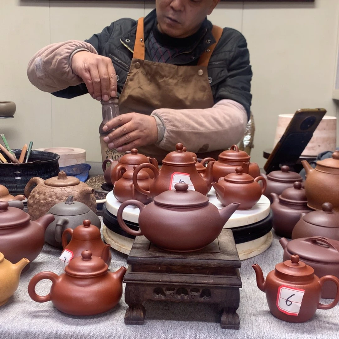 紫泥茶壶水平150 C半手工制作