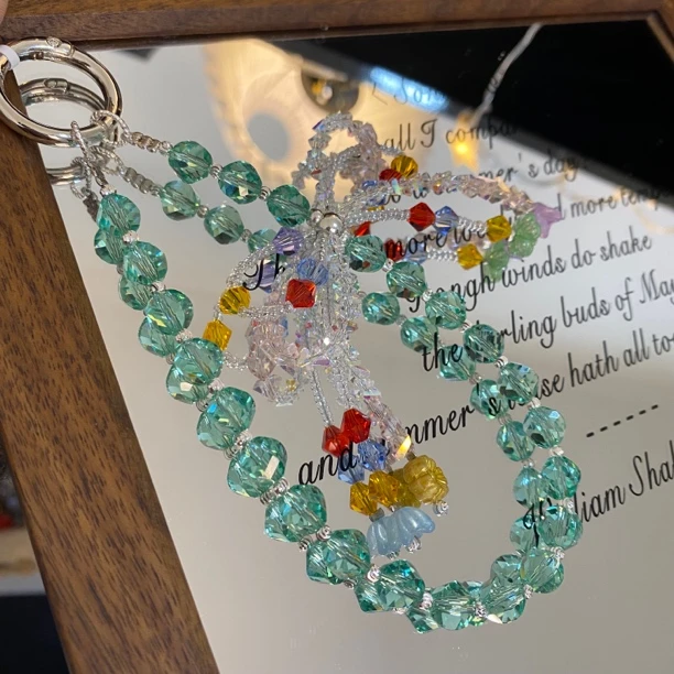 2908绿双蝴蝶结新款原创手机链