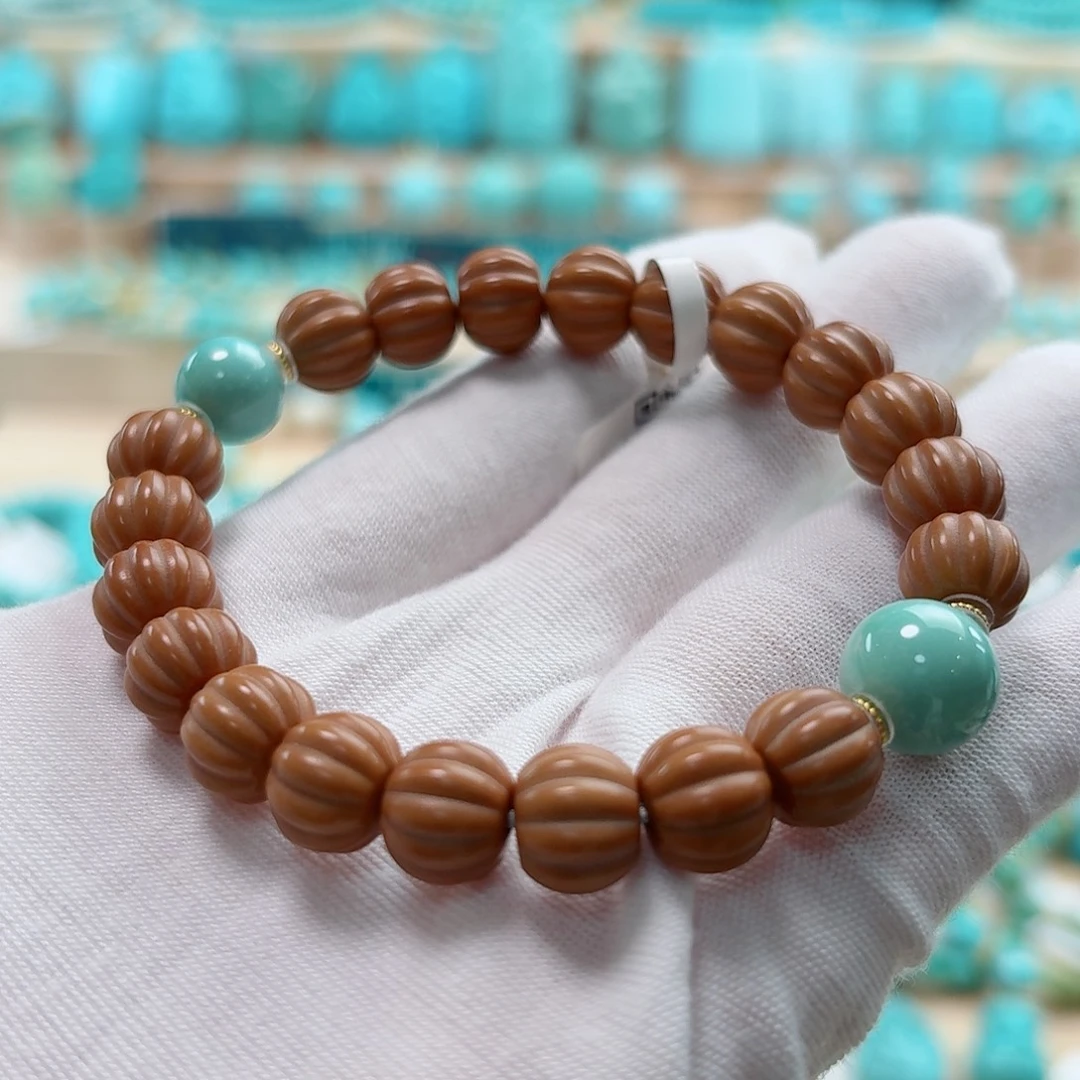 绿松石18K金镶嵌珠宝奇石