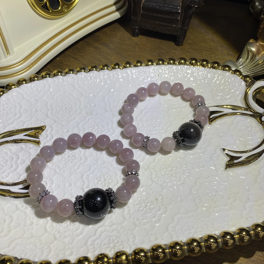 D189-天然紫马粉水晶手串单圈设计款-多样性发其一