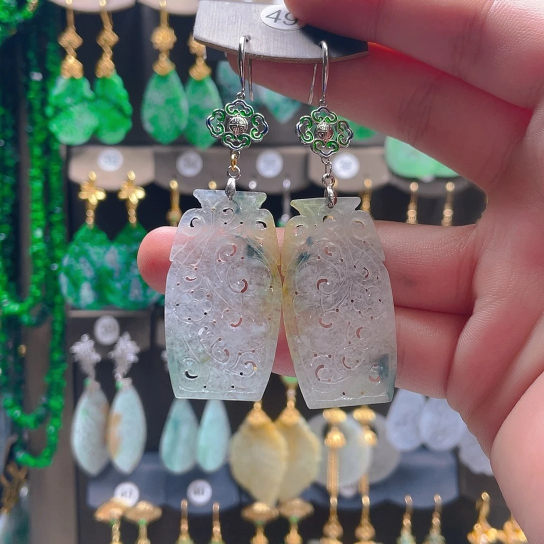 翡翠未镶嵌耳饰翡翠