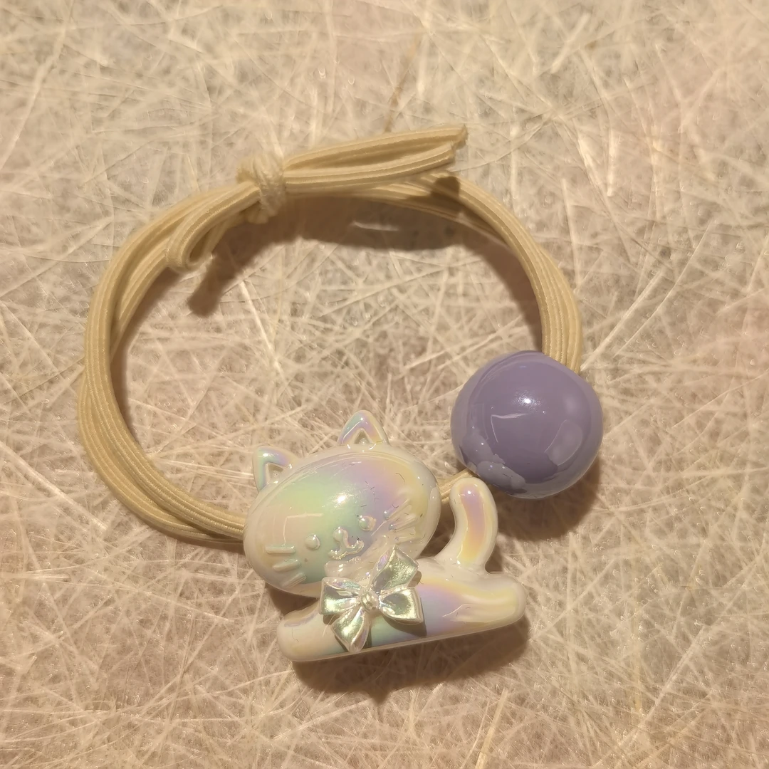 E020白色人鱼姬猫咪发绳