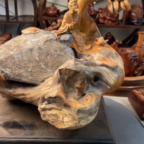 【闪购商品】柏木把件未镶嵌南****叶