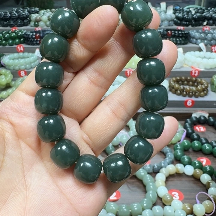 未镶嵌手链和田玉新疆且末蓝老型卡14