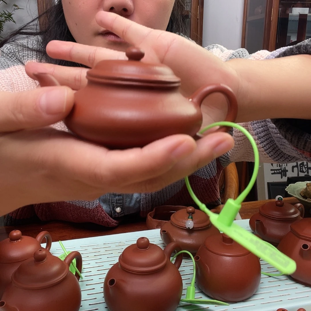 紫砂茶壶小煤窑朱泥 矮宫灯