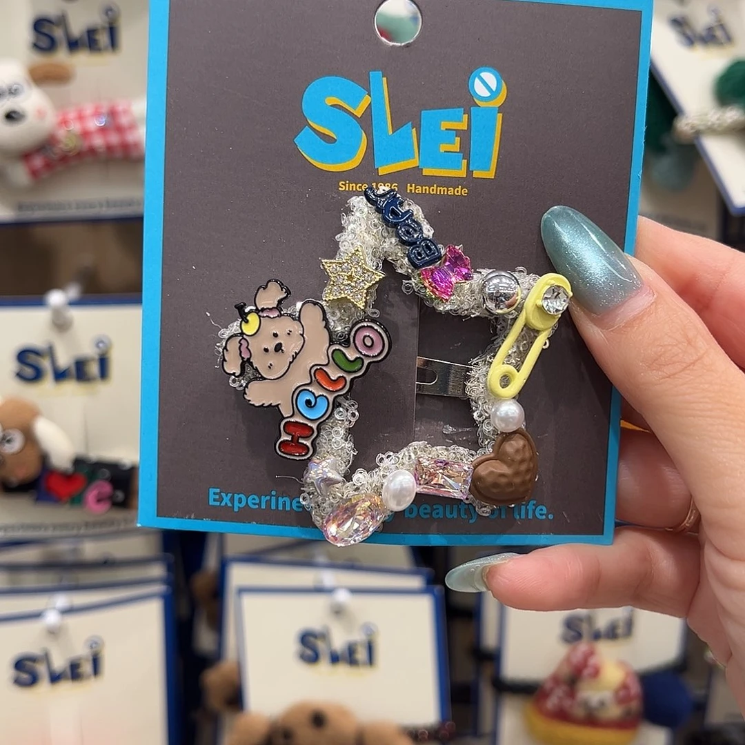 非金属皮质字母小熊星星掰掰夹