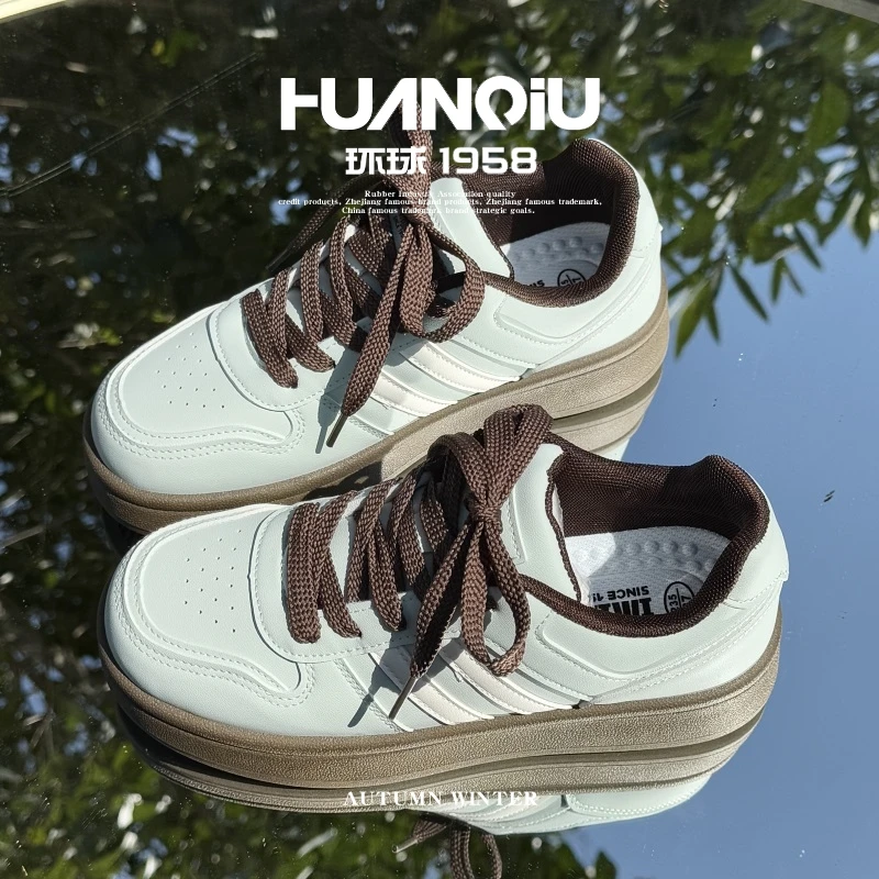 HUANQIU/环球潮流高颜值百搭板鞋女2025夏季新款透气时尚休闲女鞋