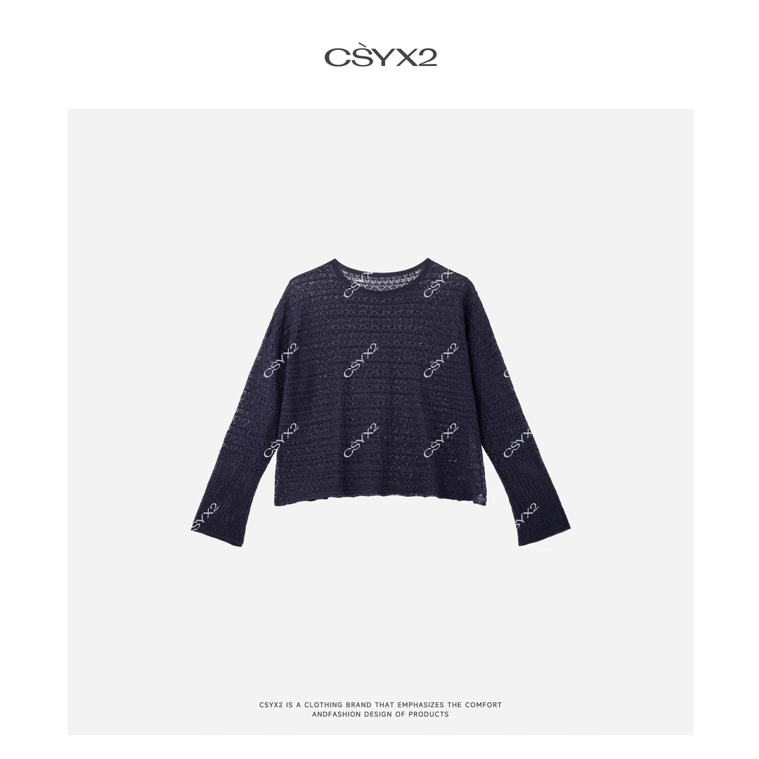 CsyX2-2025S/S早春新款气质“随风来”冰感莱赛尔长袖毛衣CZ5CM002