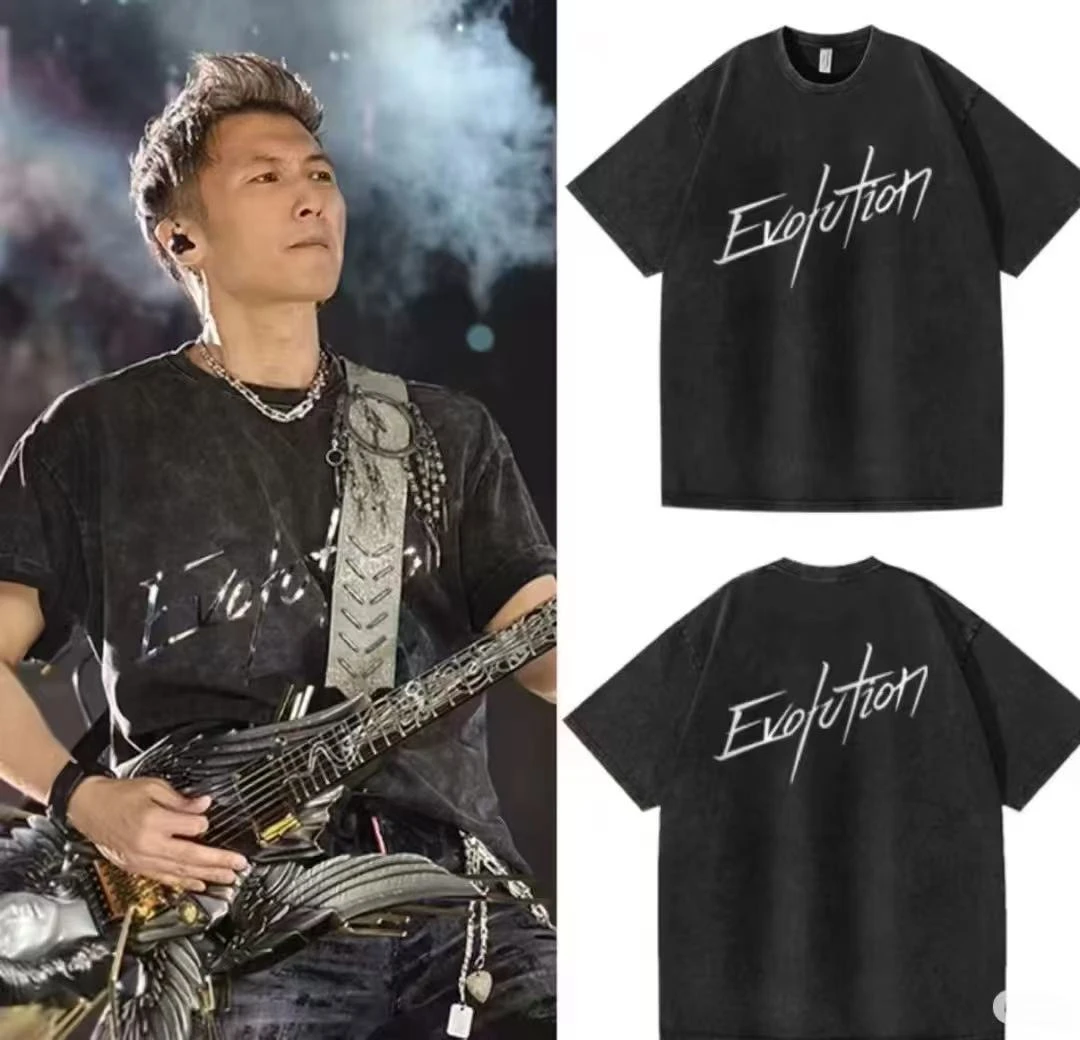 【镭射短袖-锋味演唱会】oversize洗水做旧宽松纯棉打底潮牌短袖T恤