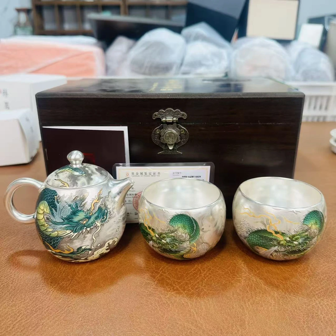 CDQ026-龙腾盛世龙蛋壶一壶二杯茶具套装